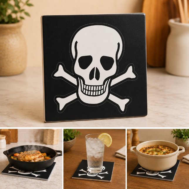Carreau Crâne et os croisés (Skull and Crossbones Tile)