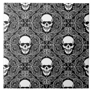 Carreau Crâne floral