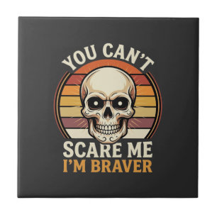 Carreau Crâne Halloween plus courageux Design Rétro Horreu