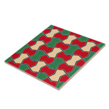 Cravate islamique rouge verte Bow Motif géométriqu