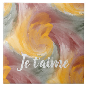 Carreau Cravate-teinture orange vert peint Aquarelle dans 