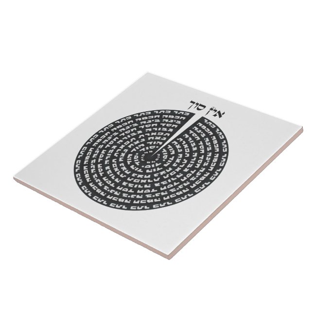 Carreau Création Kabbaliste Sefirot monochromatique hébreu (Côté)