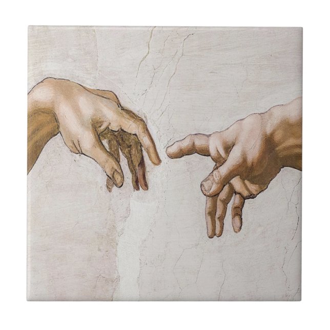 Carreau Creation Of Adam Sistine Chapel - Michelangelo (Devant)