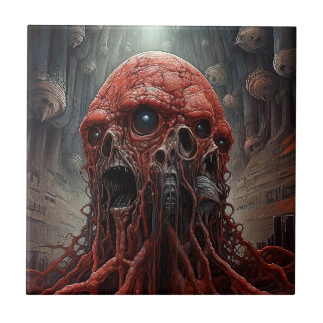 Carreau Créature Alien Sci-fi Horreur Art (Devant)