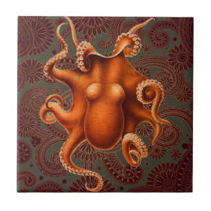 Carreau Créature du monstre de la mer d'Octopus Cephalapod