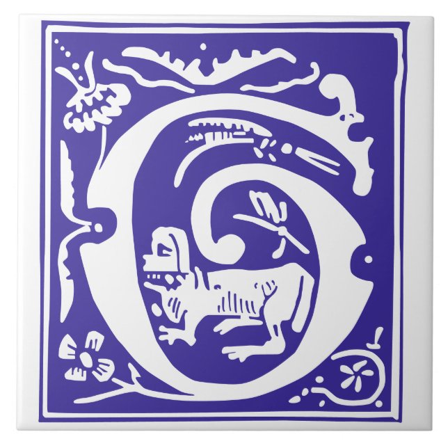 Carreau Créatures mythiques du XVIe siècle Capital décorat (Devant)