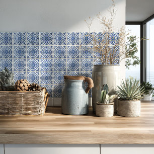 Carreau Crédence de cuisine méditerranéenne motif azulejo
