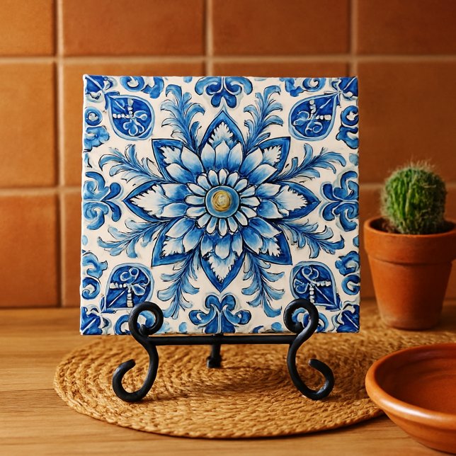 Carreau Crédence mexicaine sans couture bleue  (Créateur téléchargé)