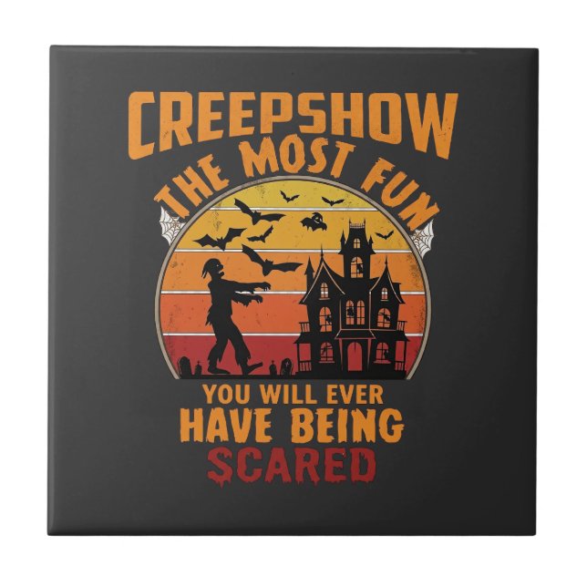 Carreau Creepshow Halloween Zombie Maison Hantée Coucher d (Devant)