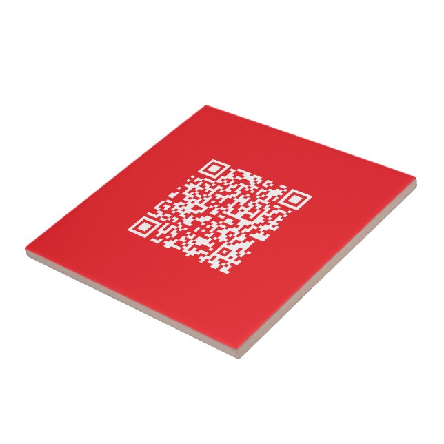 Carreau Créer un code QR rouge numérisable (modifiable) (Côté)