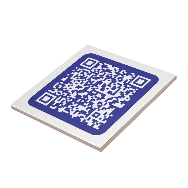 Carreau Créer un code QR scannable | Bleu foncé modifiable (Côté)