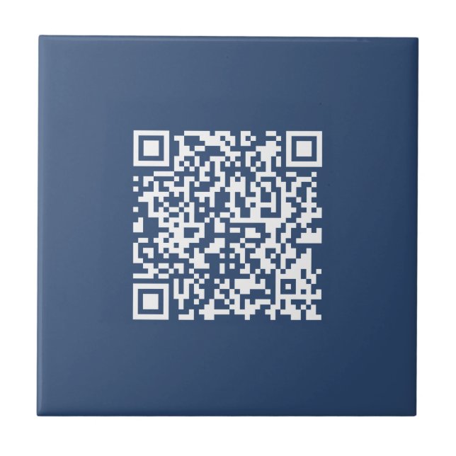 Carreau Créer un code QR scannable | Bleu marine délavé  (Devant)