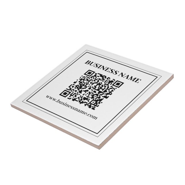Carreau Créer un code QR scannable | Noir & Blanc (Côté)