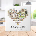 Carreau Créer votre propre coeur en forme de collage photo<br><div class="desc">Créez votre propre collage photo en forme de coeur carreaux décoratifs en céramique avec vos photos préférées dans une grille photo en forme de coeur d'amour. Ajoutez votre texte personnalisé dans une typographie minimaliste moderne.</div>