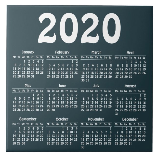 Carreau Créez votre propre calendrier 2020 (Devant)