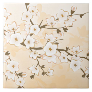 Carreau Crème beige de fleur de cerisier Asie