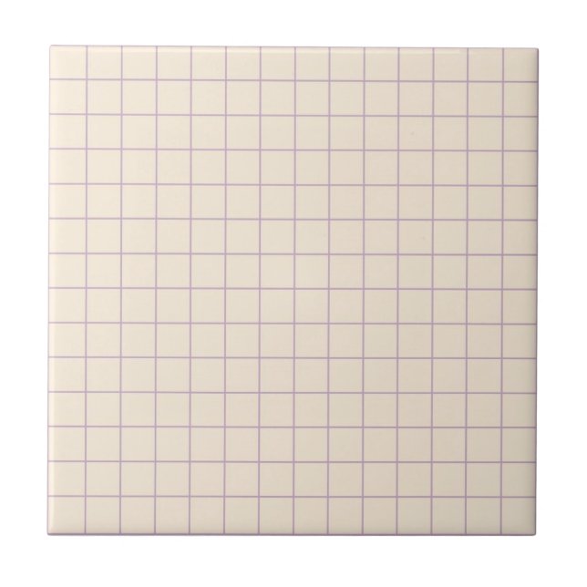 Carreau Crème douce et violette À damiers Rétro Minimalist (Devant)