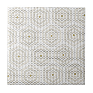 Carreau Crème & Hexagon Beige Penny Tile Hex Tile Motif