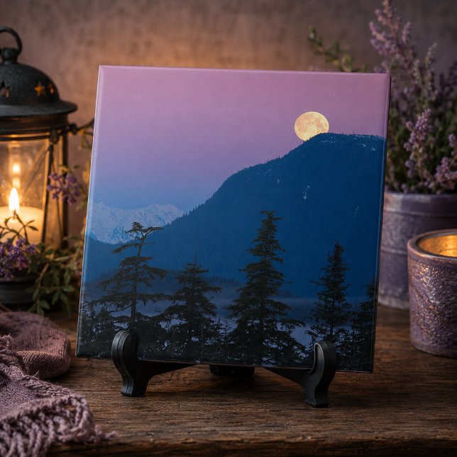 Carreau Crépuscule en Alaska (Nightfall in Alaska Ceramic Tile)