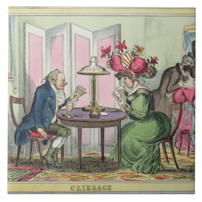 Carreau Cribbage, édité par Thomas McLean, Londres (colo (Devant)