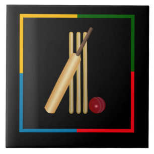 Carreau Cricket, guichet, batte et balle,
