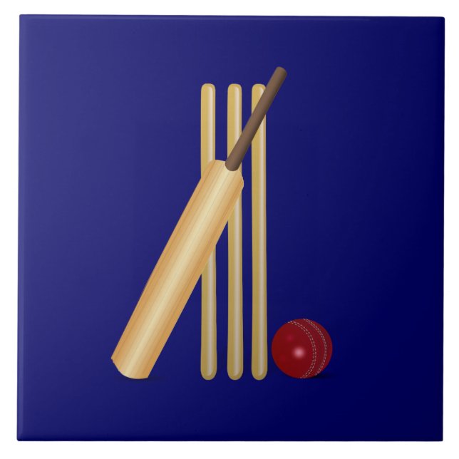 Carreau Cricket - wicket, batte et balle (Devant)