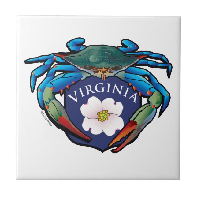 Carreau Cris bleu Virginia Dogwood Crest (Devant)