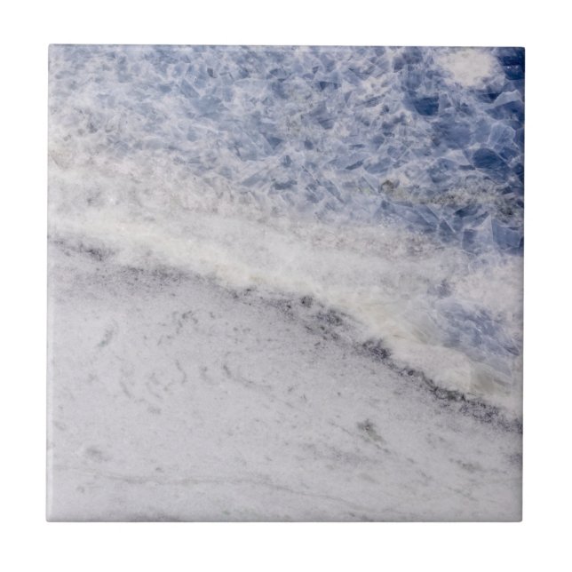 Carreau Cristal Zen bleu Calcite quartz moderne Imprimer (Devant)