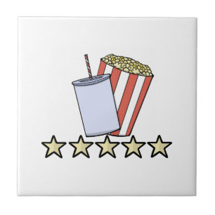Carreau Critique de film personnalisée 5 étoiles Popcorn B