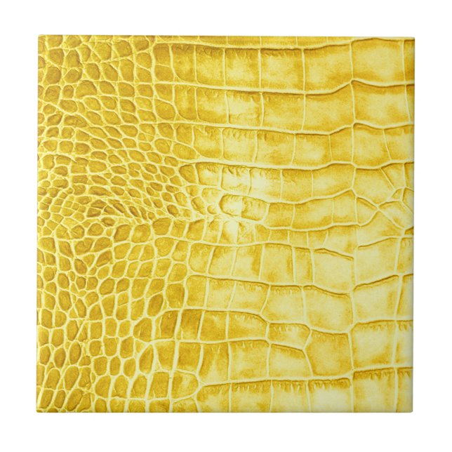 Carreau Croco cuir jaune (Devant)