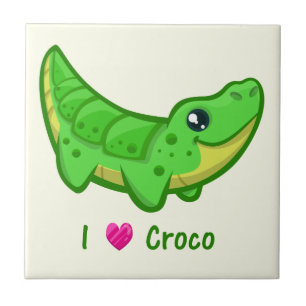Carreau Crocodile mignon amour kawaii dessin animé bébé