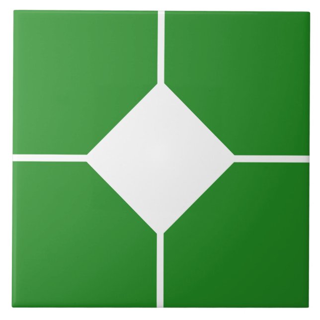 Carreau croisé diamant blanc et vert forêt (Devant)