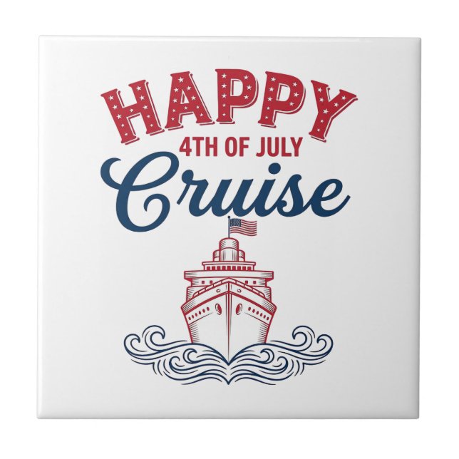 Carreau Croisière joyeuse du 4 juillet Design de bateau pa (Devant)