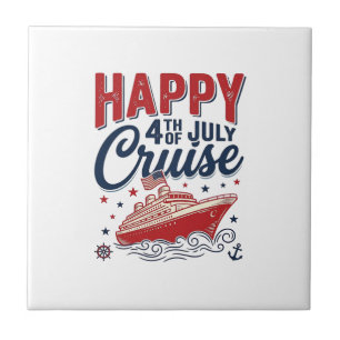 Carreau Croisière vintage patriotique du 4 juillet Happy_1