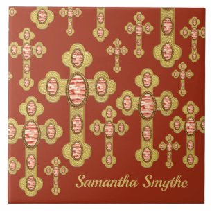 Carreau Croix avec 6 Portes rouges Faux -