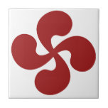 Carreau Croix Basque Rouge Lauburu<br><div class="desc">La croix Basque rouge authentique du pays de l'Euskadi. Euskal Herria</div>