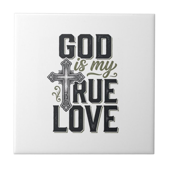 Carreau Croix Chrétienne Dieu Est Mon Véritable Amour Vect (Devant)