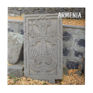 Carreau Croix de pierre antique (khachkars) en Arménie