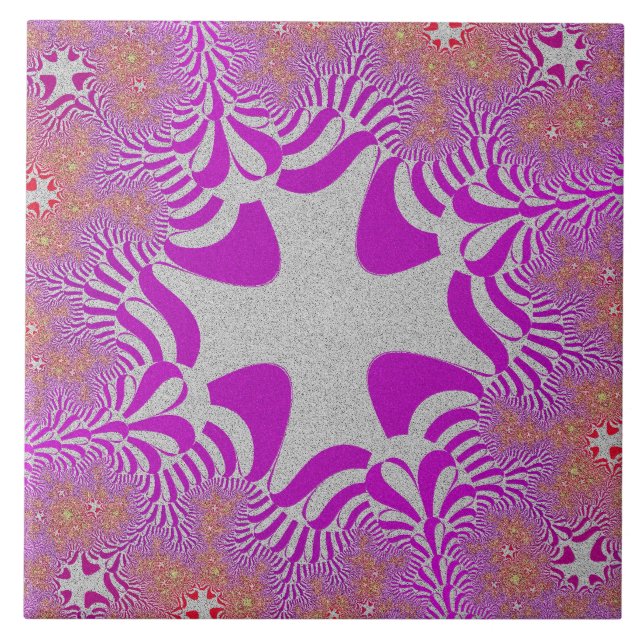 Carreau Croix rose et argent (Devant)