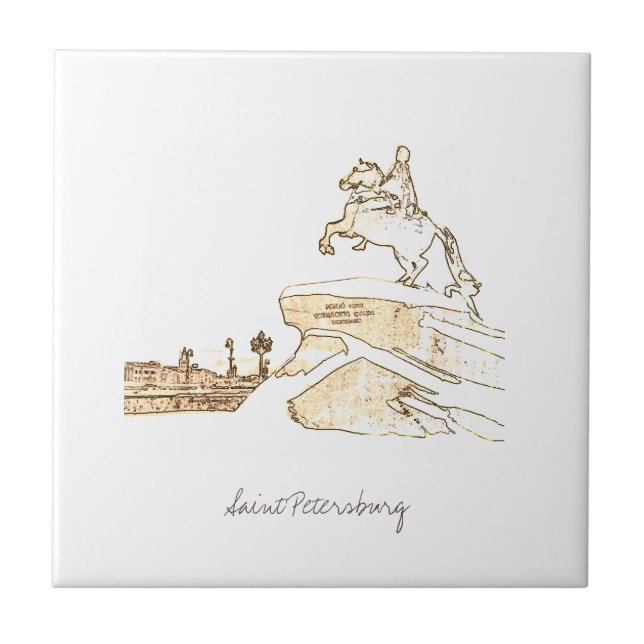 Carreau Croquis d'architecture de la Russie de Saint-Péter (Devant)