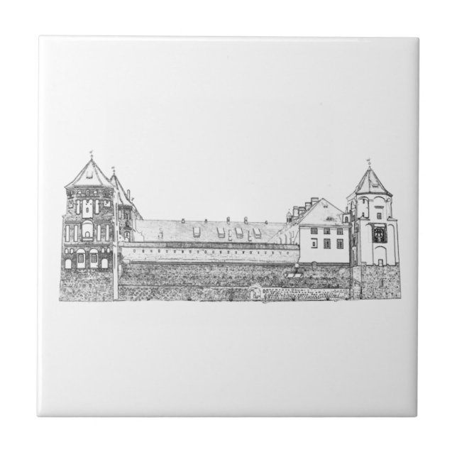 Carreau Croquis d'architecture du vieux château (Devant)