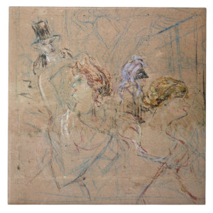Carreau Croquis de Henri De Toulouse-Lautrec   pour 'au