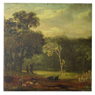 Carreau Croquis de nature en parc de Sion, 1819 (huile sur