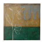 Carreau Croquis floral avec Fleur sauvage et Plante<br><div class="desc">Beaucoup de choses se passent dans ce tableau de Jennifer Goldberger. Un croquis fleuri occupe le devant de la scène,  et de petits arbres font partie de l'arrière - plan. Les fans d'Eugene Delacroix et d'Edward Hopper voudront peut-être acheter cette pièce !</div>