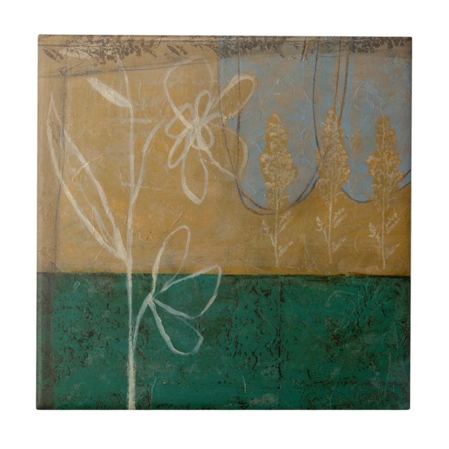 Carreau Croquis floral avec Fleur sauvage et Plante (Devant)