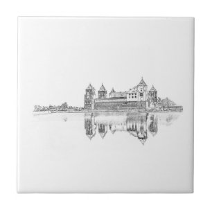 Carreau Croquis sur l'architecture du vieux château