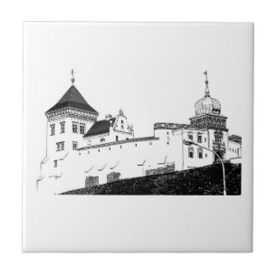 Carreau Croquis sur l'architecture du vieux château