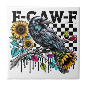 Carreau Crow Raven F-CAW-F Drôle Halloween