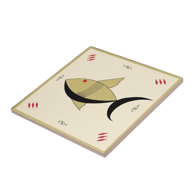 Carreau Cru de POISSONS FABULEUX des années 1950 de (Côté)