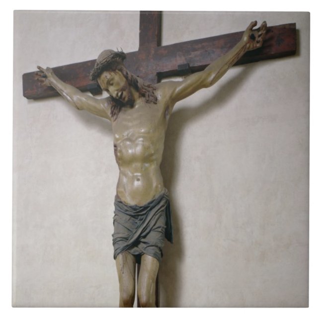 Carreau Crucifix (bois polychrome) (Devant)